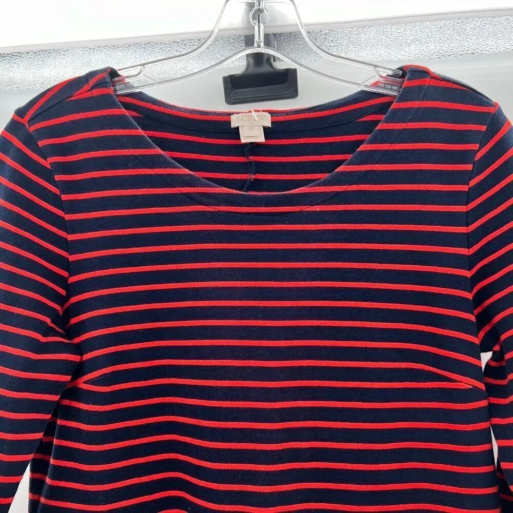 J.Crew Women's Striped Shift Dress Navy/Orange Size XS